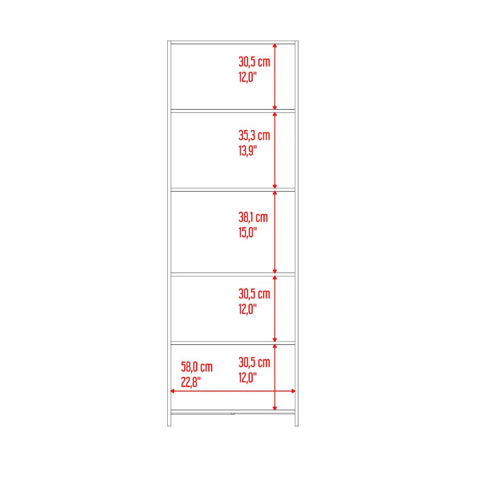 Biblioteca Milán, Fresno Europeo y Wengue, con Cinco Entrepaños - Imagen 8