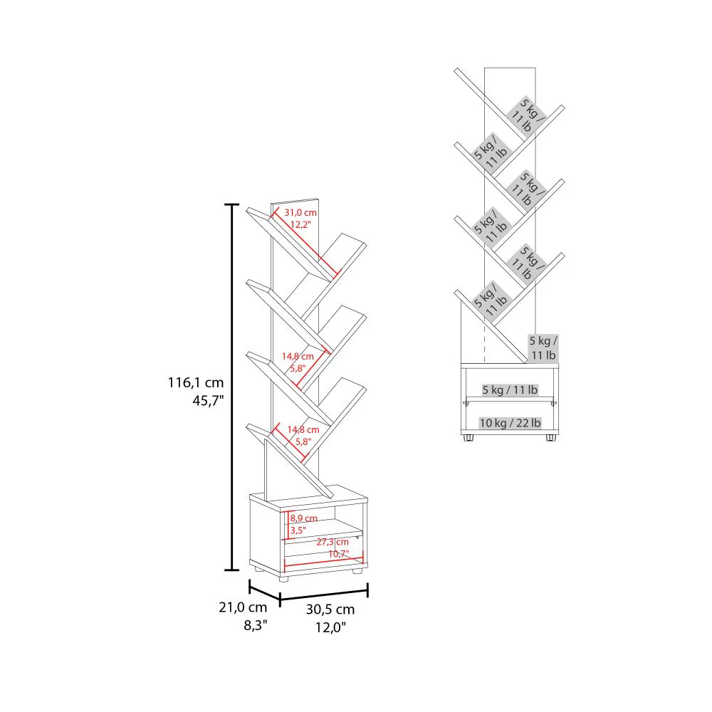 Biblioteca Kings, Fresno Europeo y Wengue, con multiples espacios para ubicar objetos decorativos - Imagen 6