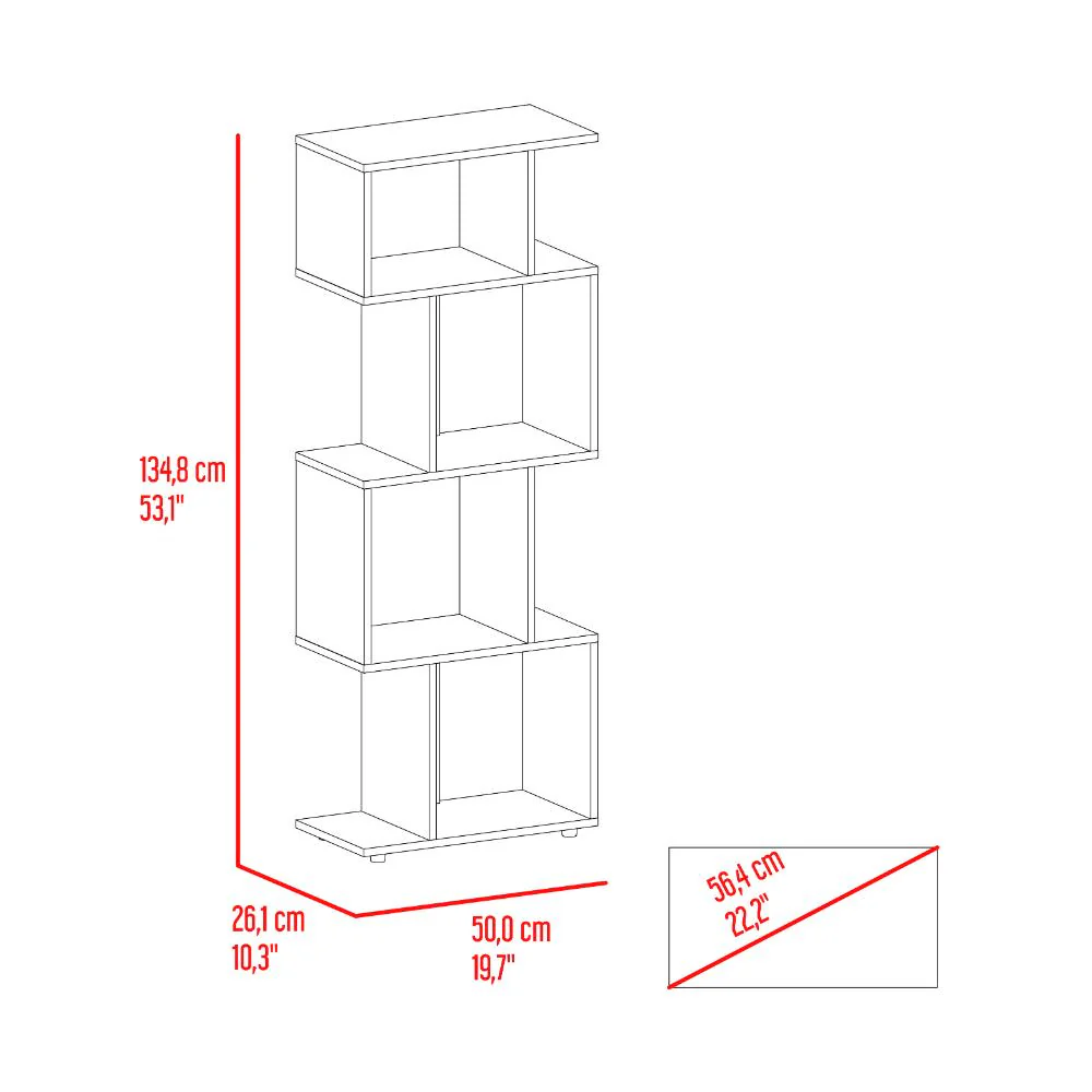 Biblioteca York, Fresno Europeo y Wengue, con espacio para libros y objetos decorativos - Imagen 7