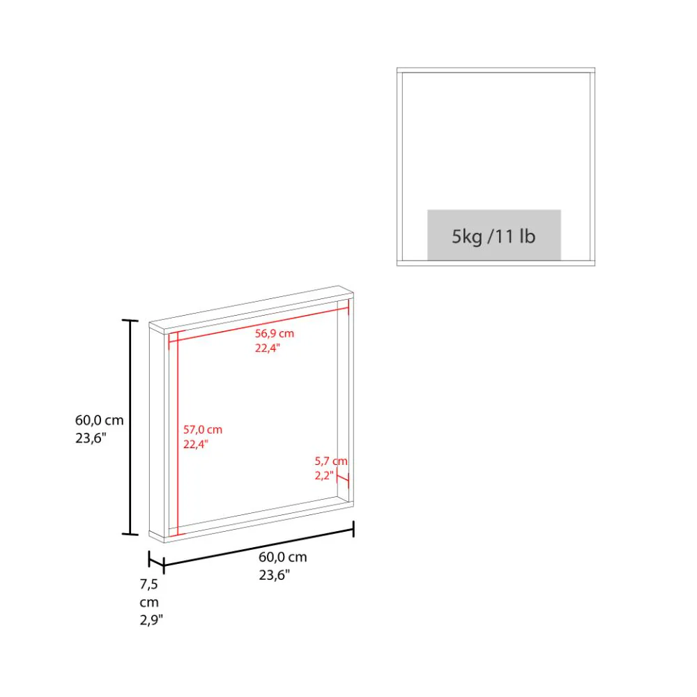 Espejode Baño Dakota, Wengue, Espejo de baño, diseño moderno ZF - Imagen 7