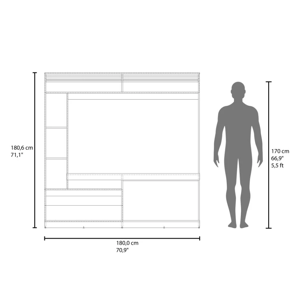 Mesa Para Tv Roy, Nogal Europeo, con Espacio Para Televisor de 50 Pulgadas ZF - Imagen 7