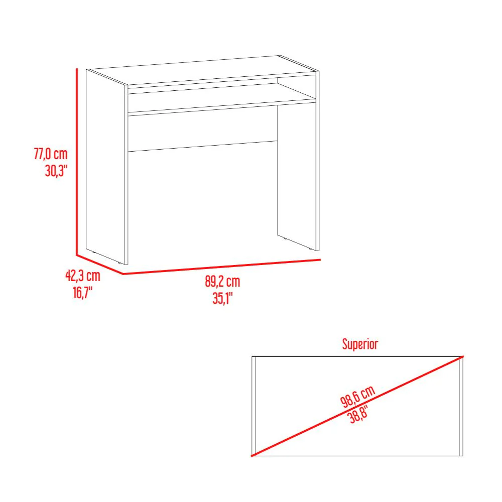 Escritorio Estelar, Chocolate, cuenta con un entrepaño - Imagen 7