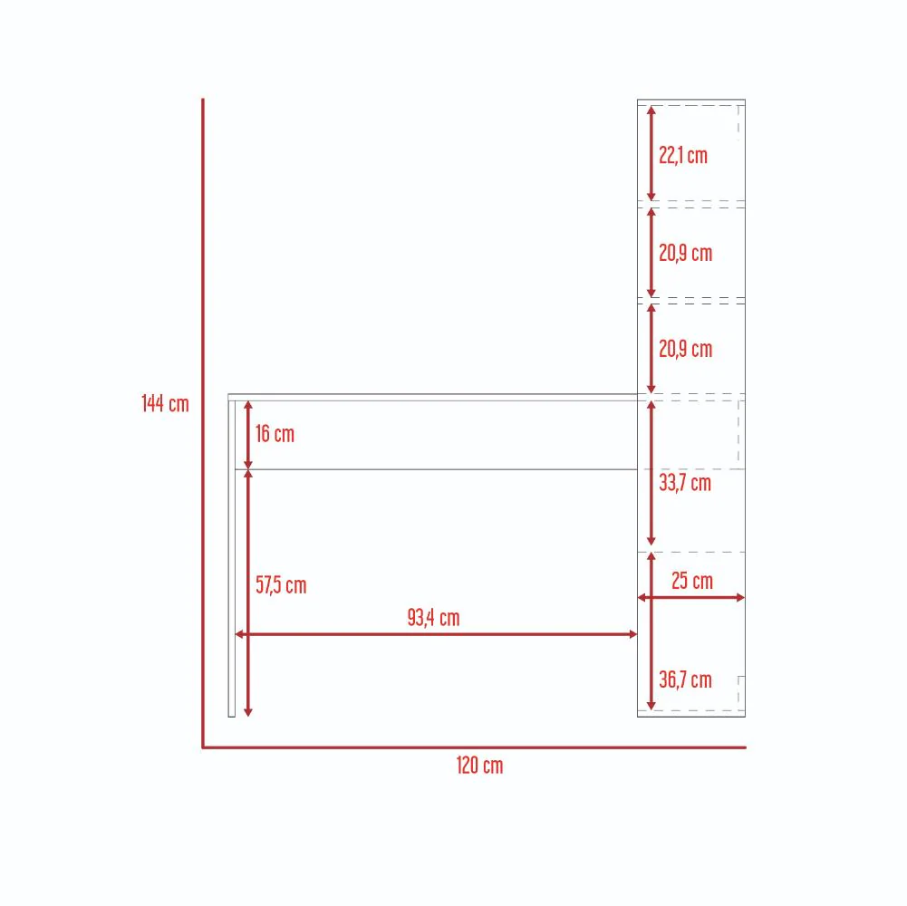 Escritorio Alma, Blanco, con Amplia Superficie y Dos Entrepaños - Imagen 9