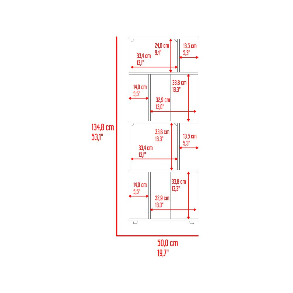Biblioteca York, Fresno Europeo y Wengue, con espacio para libros y objetos decorativos - Imagen 8