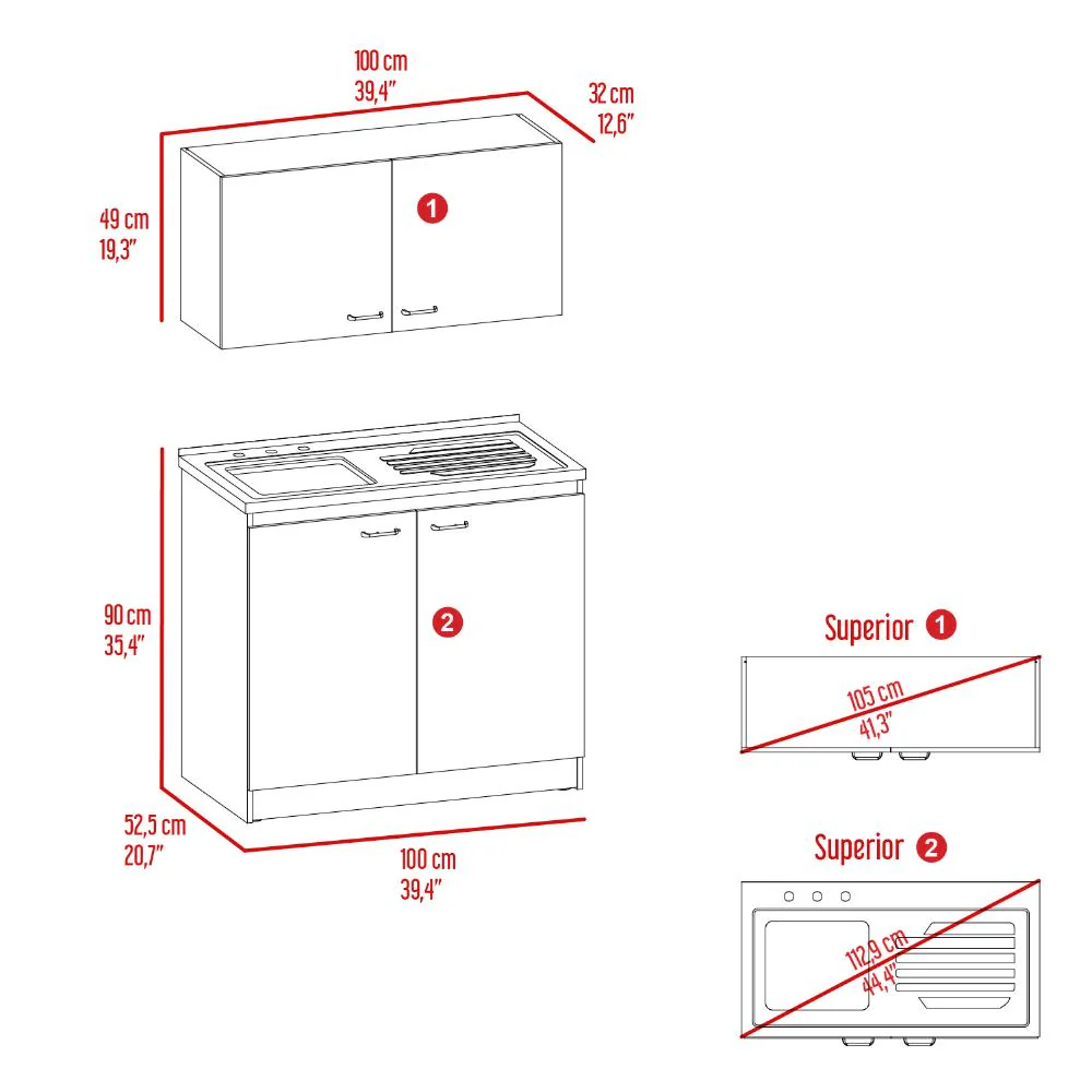 Cocina Integral Cantabria, Blanco Duqueza, Incluye Mesón Izquierdo ZF - Imagen 8