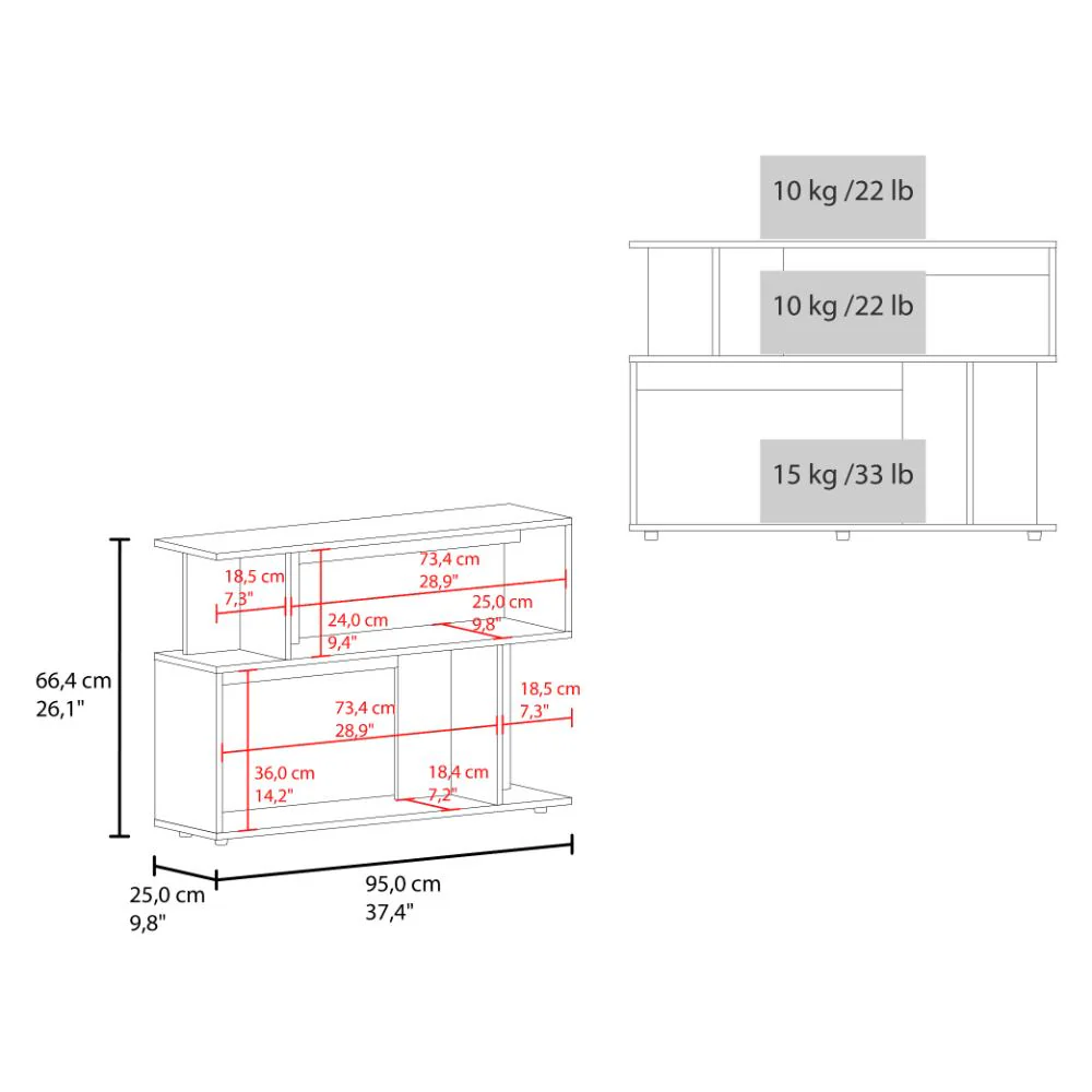 Mesa Auxiliar Asimetrica, Kronos Fresno Europeo, con espacio para ubicar objetos decorativos ZF - Imagen 7