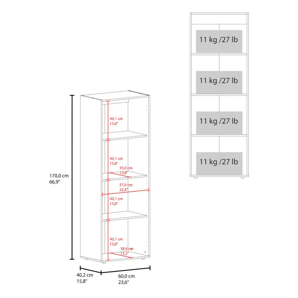 Closet Beico, Fresno y Blanco Duqueza, con dos Puertas Abatibles y cuatro entrepaños - Imagen 8