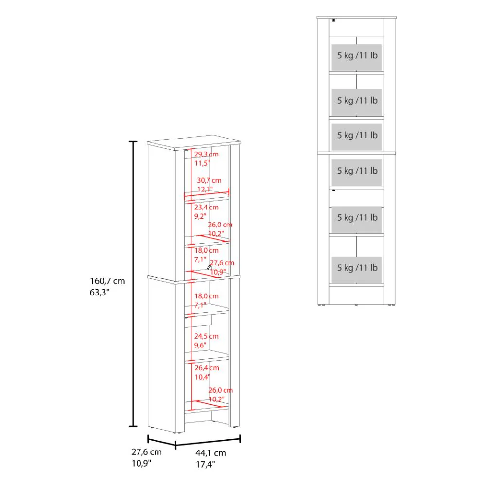 Mueble Auxiliar para Baño Vanes, Wengue, con espacio para objetos decorativos ZF - Imagen 7