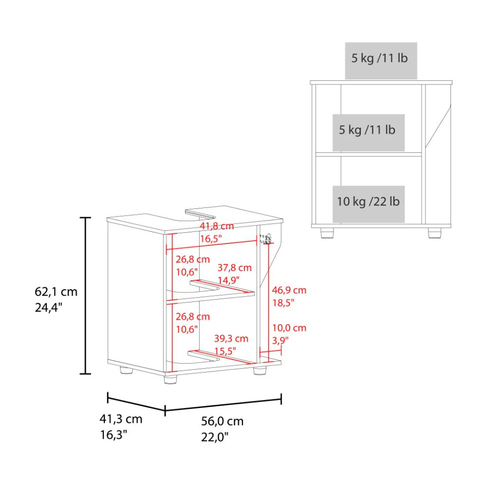 Mueble Para Lavamanos Pili, Wengue, No incluye Lavamanos - Imagen 9