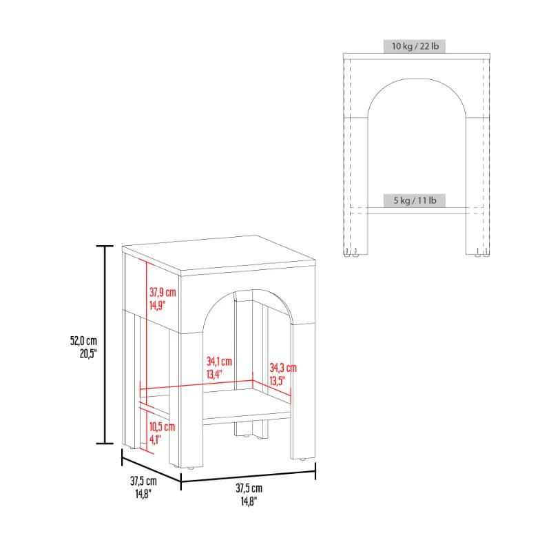 Mesa Auxiliar Aira, Capri y Fresno Europeo, diseño Varguandista - Imagen 9