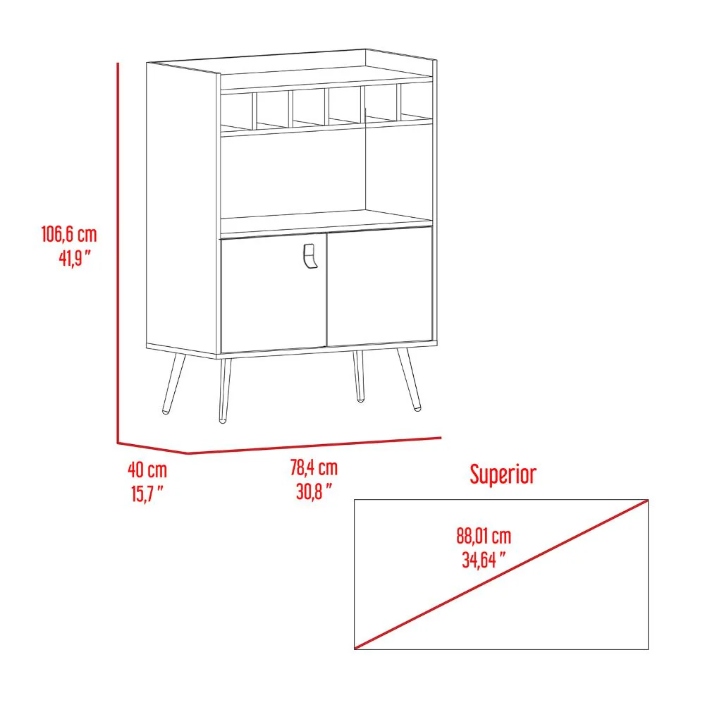 Bar Bajo Mirabella, Wengue y Toquilla, Con espacio para botellas de vino y copas - Imagen 8