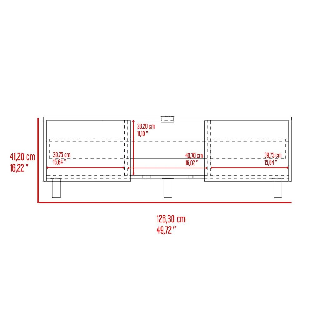 Mesa Para Tv Lazio, Fresno Europeo, Para Televisor Hasta 50 Pulgadas Con dos Puertas - Imagen 9