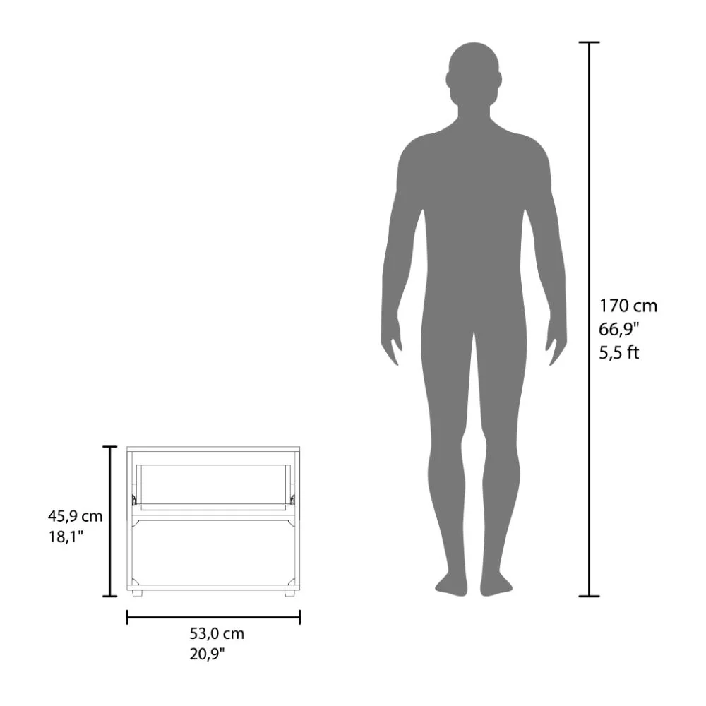 Mesa de Noche Apina, Nogal Europeo, con un cajon de manija ZF - Imagen 8