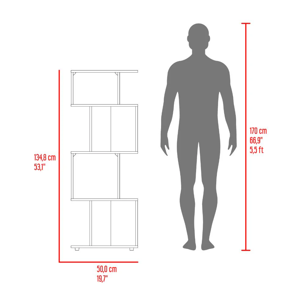 Biblioteca York, Fresno Europeo y Wengue, con espacio para libros y objetos decorativos - Imagen 6