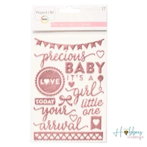 Baby Girl Puffy Glitter Stickers / Estampas para Niña Bebé con Brillitos