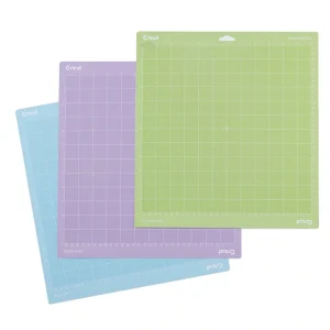 Adhesive Back Cutting Mats 12" X 12" 3 Pkg / Set de Tapetes de Corte verde, morado y azul.