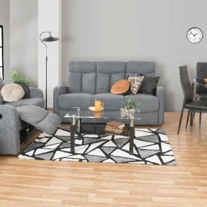 Sofa reclinable 3 Puestos Gris + 2 cojines