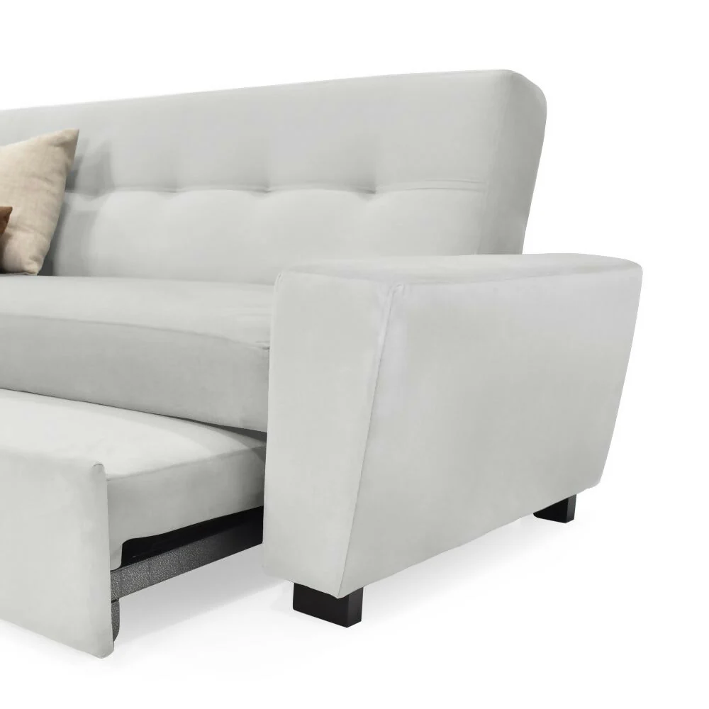 Sofa Cama Hamburgo 3 Puestos Reclinable 210x88x87 Tela Plata - Imagen 5