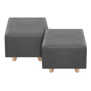 Puff Posa Cuadrado 30x30 Setx2 Gris Tela