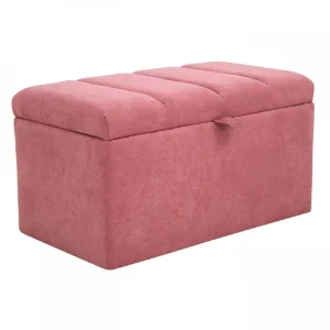 Puff Baúl 80x40 Paneles Rosa