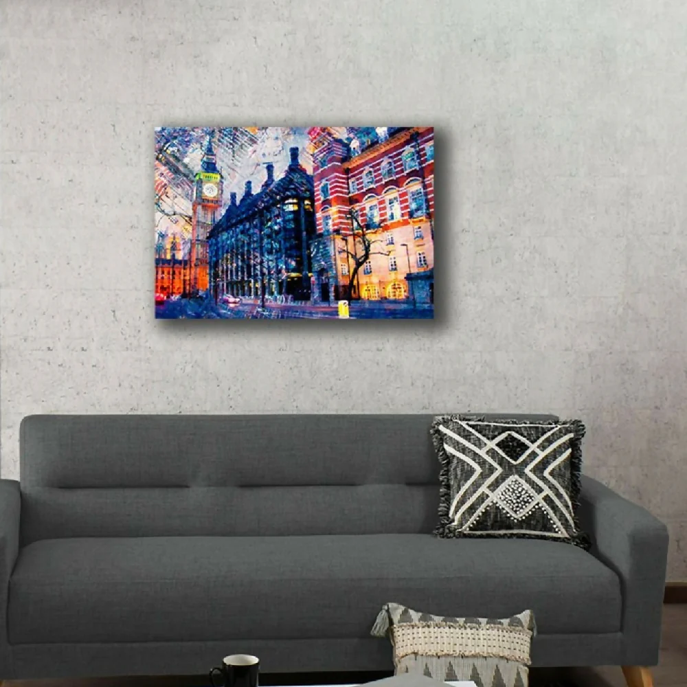 Cuadro Decorativo Calle Londres M 70x45 cm - Impresion en Tela - Imagen 2