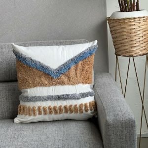 Cojín Morroco Con Relleno - Café Claro con Gris