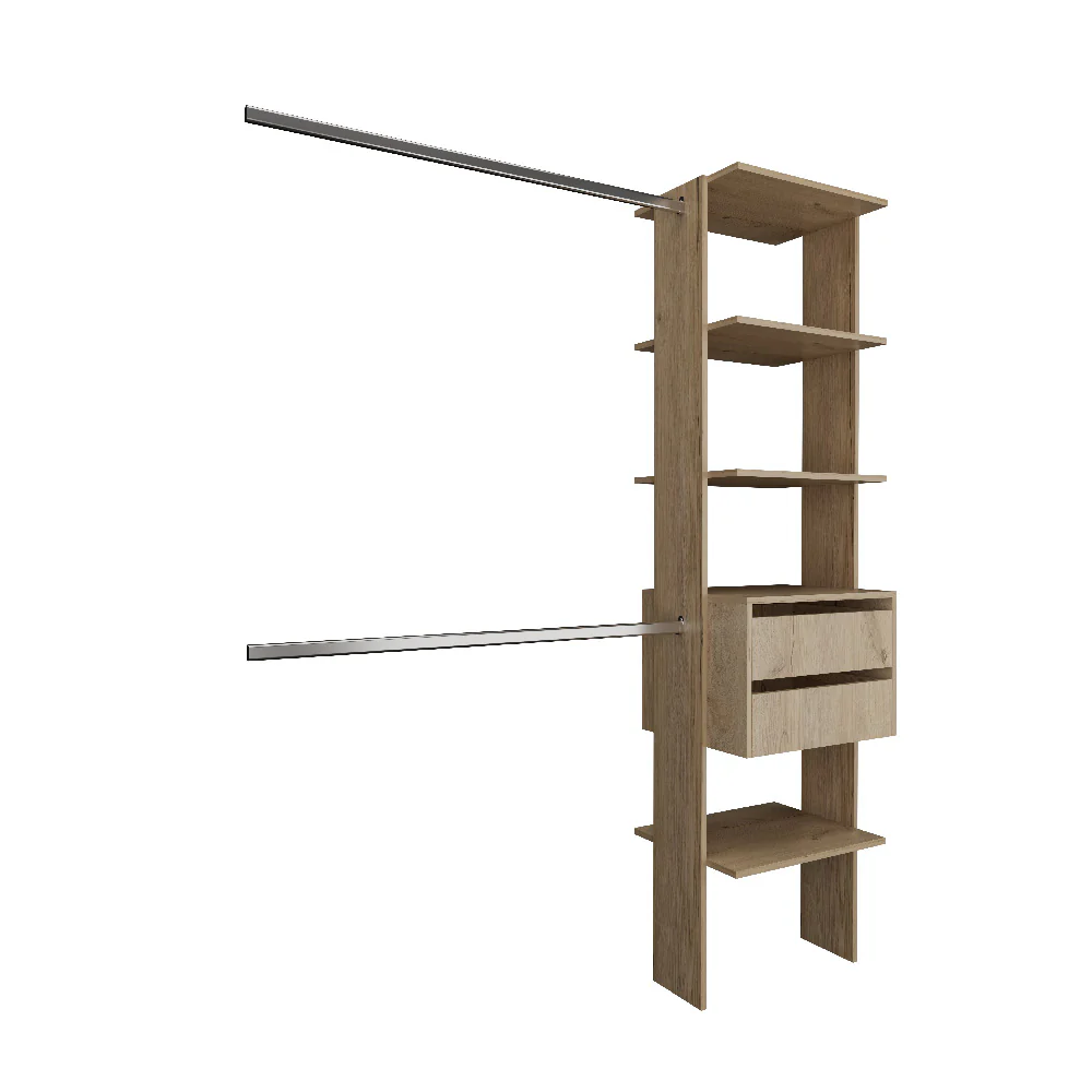 Closet Esencial 2 Cajónes 4 Entrepaños 149x190cm, Café Claro - Imagen 2