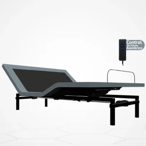 Cama Eléctrica Ajustable Easy Bed Control Alámbrico Gris Plomo /100x190 Sin Colchon