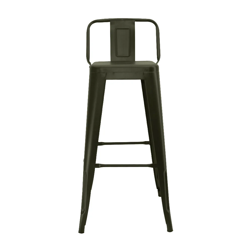 Kit x 2 Butaco Alto Tolix Con Espaldar Tipo Bar - Bronce - Imagen 3