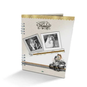 Álbum Bodas-04 (24cm x 32cm) Color Blanco y Amarillo