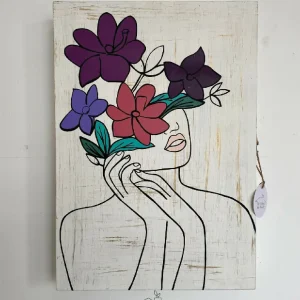 Organizador para Accesorios Rostro Flores, 35x50 cm pintado a mano
