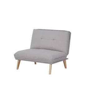 Sofá Cama Isidora, Gris, con Estructura de Madera y Tela 100% Poliéster