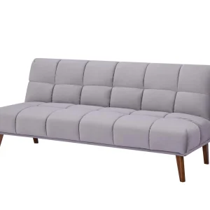 Sofá Cama Sabrina, Gris, con Estructura de Madera y Tela 100% Poliéster