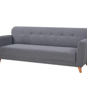 Sofá Cama Toledo, Gris, con Estructura de Madera y Tela 100% Poliéster