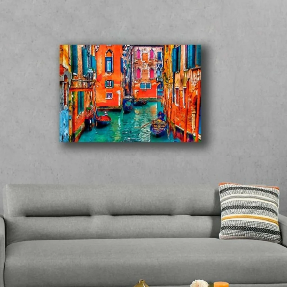 Cuadro Decorativo Oleo Venecia M 70x45 cm - Impresion en Tela - Imagen 2
