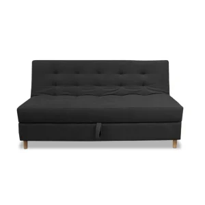 Sofacama Baul Lugano 3 Posiciones Negro + Cojines