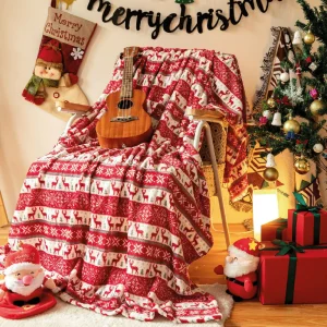 Cobija Estampada Christmas Blanket – Renos 180 cm x 200 cm