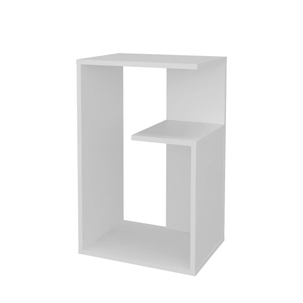 Mesa de Noche Evert, Blanco Duqueza Y Blanco Kronos, con diseño moderno y espacio para ubicar objetos ZF - Imagen 8