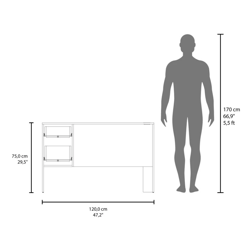 Escritorio Mellier, Blanco Duqueza, con Amplia Superficie de Trabajo ZF - Imagen 9