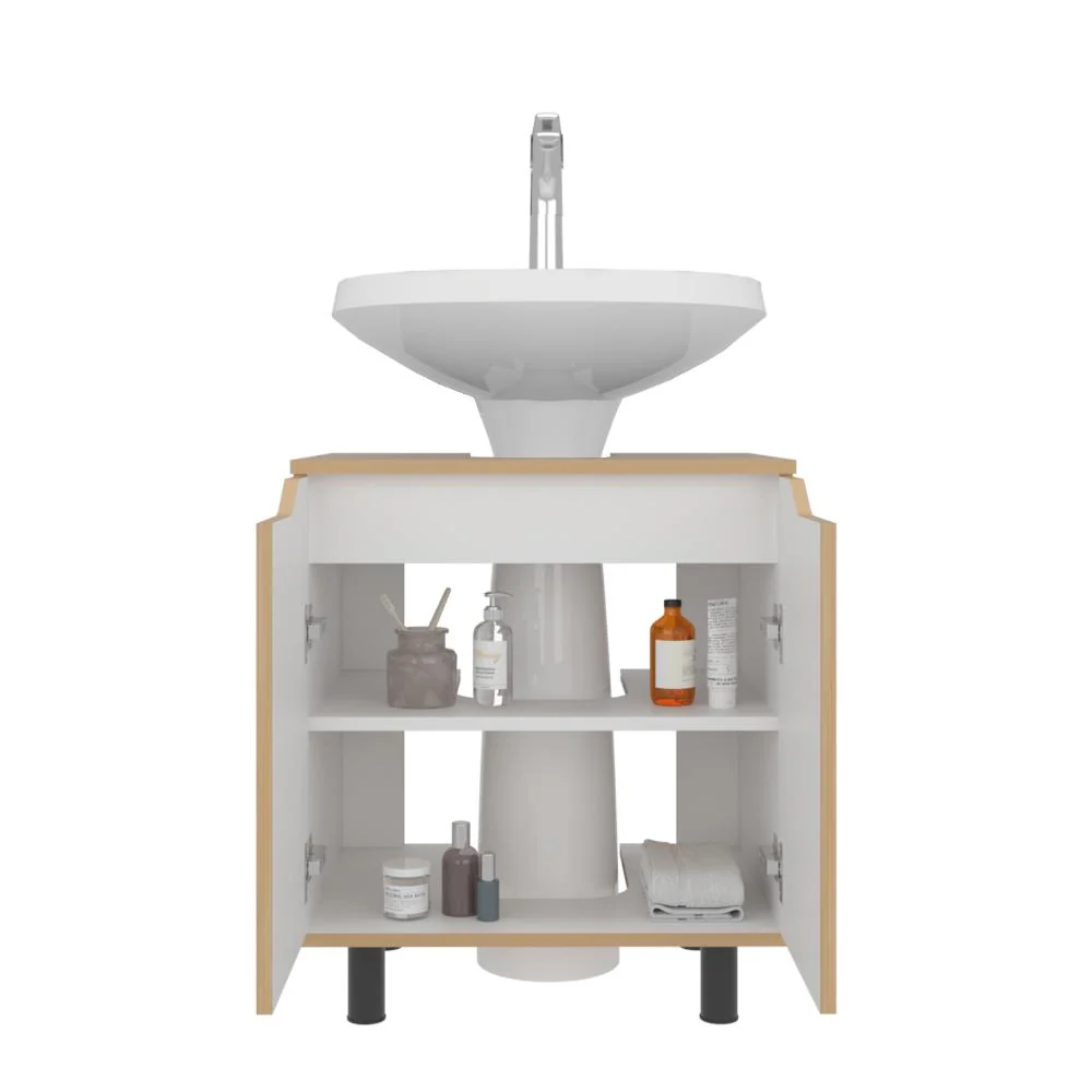 Mueble Para Lavamanos Marlo, Fresno Europeo y Blanco, No incluye Lavamanos - Imagen 2