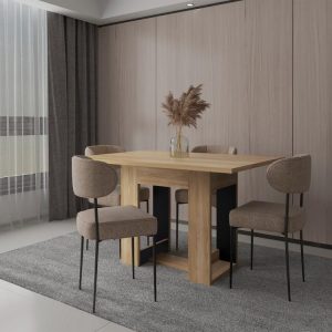 Comedor Volder, Fresno Europeo y Wengue, con Amplia Superficie, No Incluye Sillas