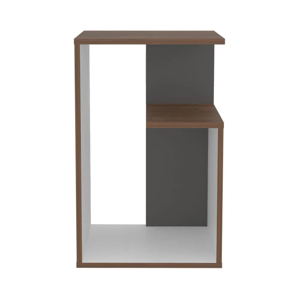 Mesa de Noche Evert, Castaño y Blanco Duqueza, con diseño moderno y espacio para ubicar objetos - Imagen 6