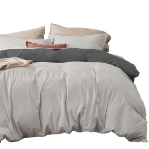 Duvet + Plumón Bicolor Gris Oscuro Gris Claro Doble