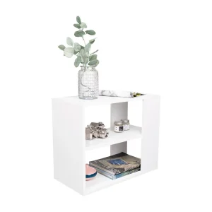 Mesa Auxiliar Delverg, Blanco, con espacio para guardar objetos ZF