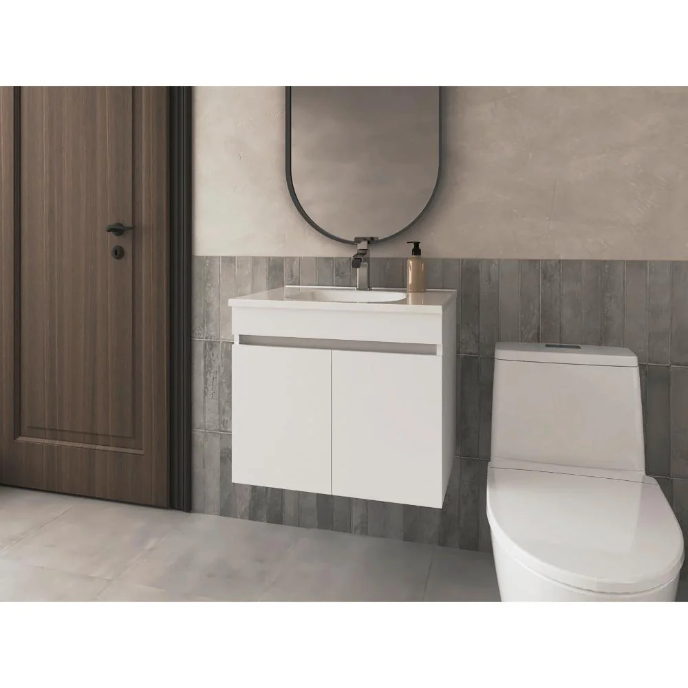 Mueble Lavamanos Chaux 60, Blanco Kronos, Incluye Lavamanos Praia 60 ZF - Imagen 3