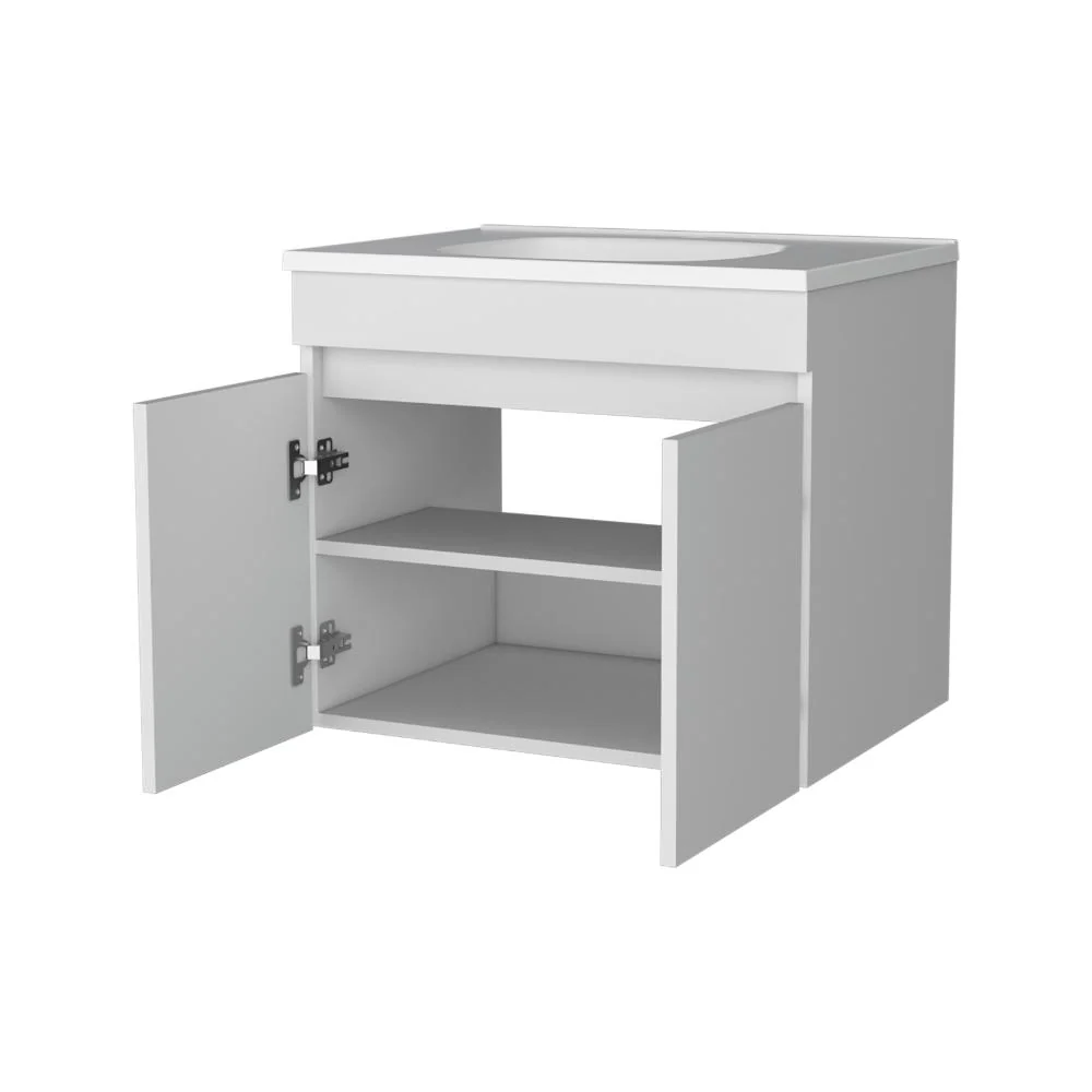 Mueble Lavamanos Chaux 60, Blanco Kronos, Incluye Lavamanos Praia 60 ZF - Imagen 6
