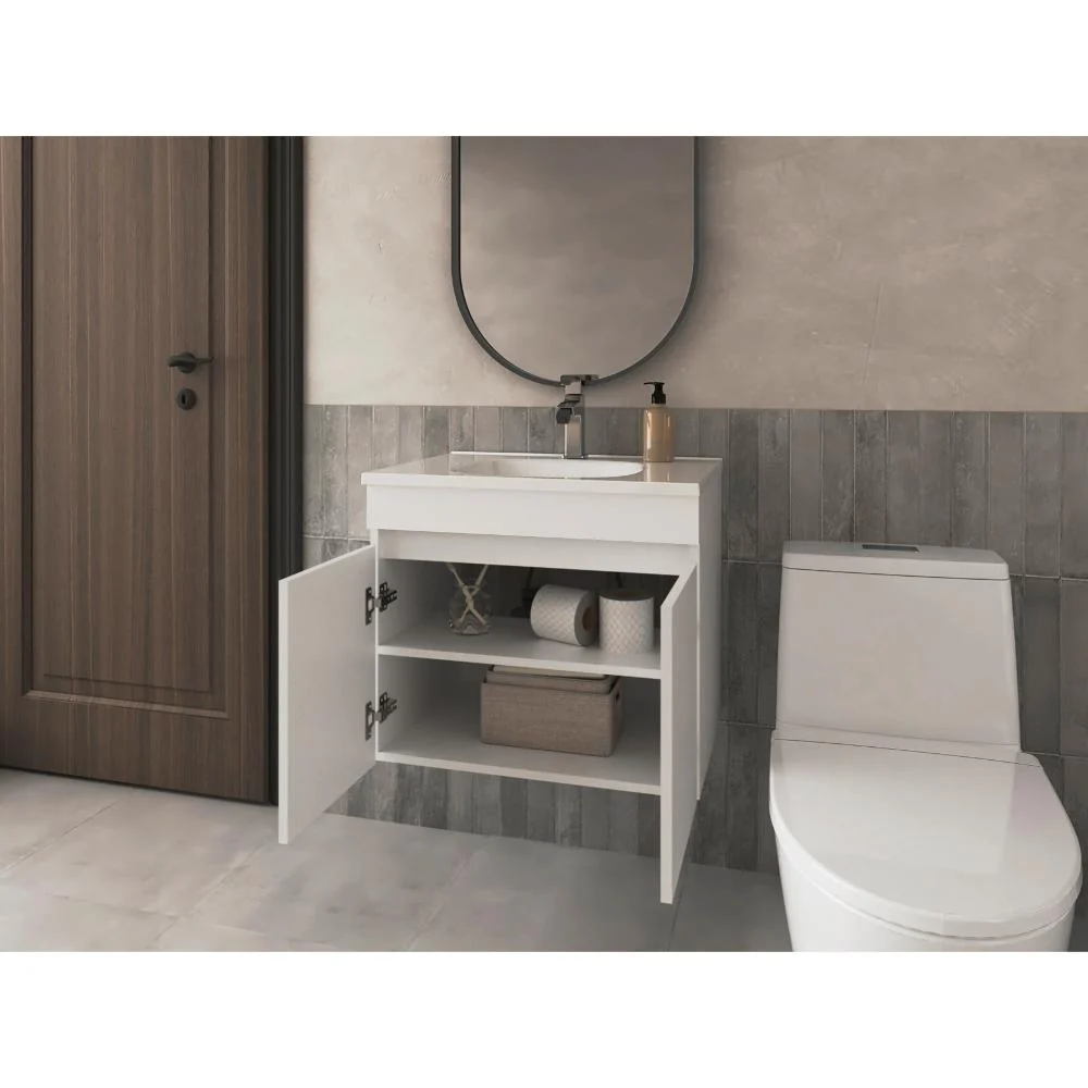 Mueble Lavamanos Chaux 60, Blanco Kronos, Incluye Lavamanos Praia 60 ZF - Imagen 4