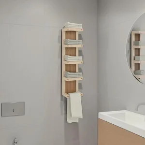 Toallero de Pared Arlington II, Kronos Fresno Europeo, con 5 niveles con gran espacio para ubicar toallas ZF