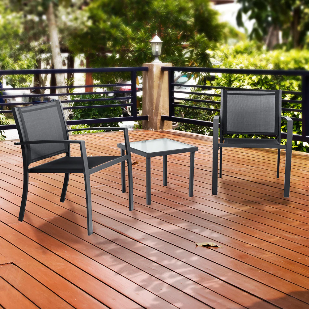 Sala de Exterior Sahara, Gris Oscuro, Dieño moderno incluye 2 sillas 1 Mesa Centro - Imagen 3