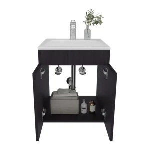 Mueble Para Lavamanos Meka, Wengue, Incluye Lavamanos Praia 45 ZF